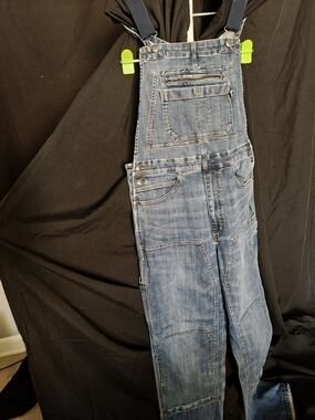 Duluth Trading Co Blue Denim Work Overalls with Utility Pockets